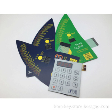 Illuminated Membrane Switch with 7 Segment Display
